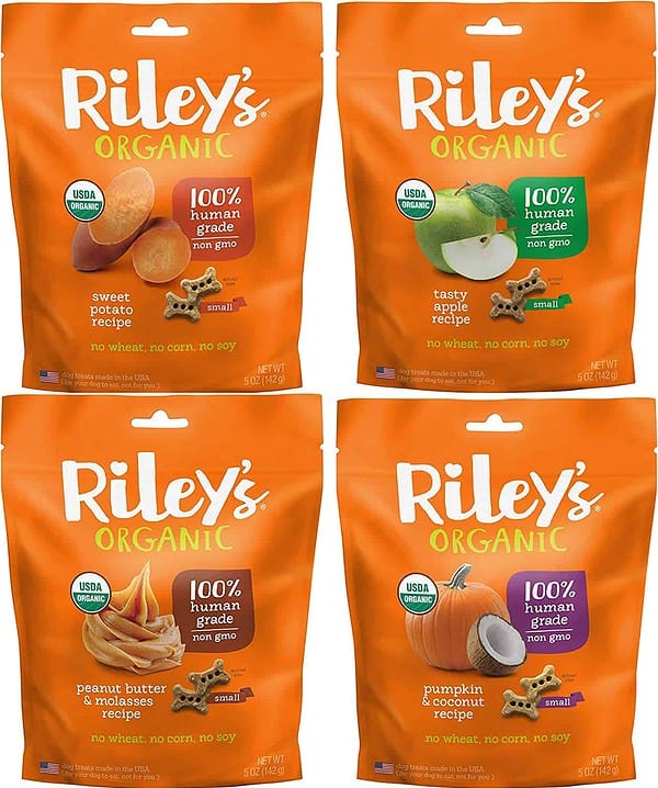 Riley's Organic Small Bone Dog Treats Variety Pack 5 oz