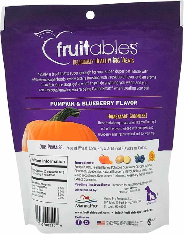 Fruitables Crunchy Baked Dog Treats | Pumpkin and Blueberry - Image 7